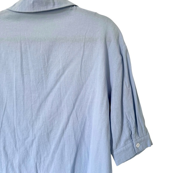 *Free* Shein Dropped Shoulder Pocket Patched Shirt Blue Top - Picture 8 of 13